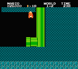 [Image of Mario jumping towards the wall whilst crouching]