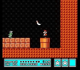 [Image of Mario at an underground dead end, with a Boomerang Brother]