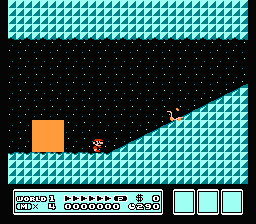 [Image of Mario in an underground level, between a door and a Buzzy Beetle]