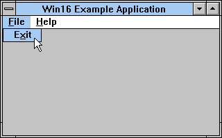 [Window with “File → Exit” item highlighted]